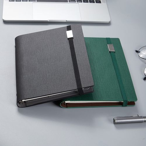 松紧带平扣活页本定制logo企业大学生学习办公工作b5商务笔记本子