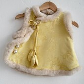 表演 旦演出服幼儿园背心冬装 儿童宝宝新年马甲拜年女童唐装 中国元