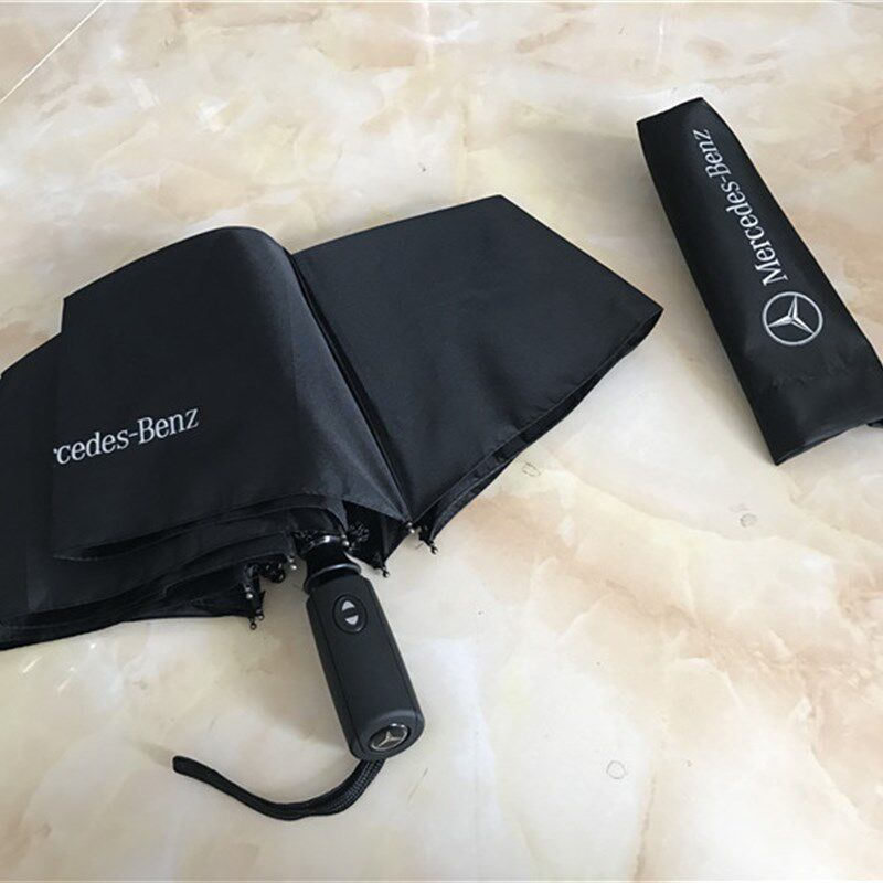 奔驰雨伞车用全自动折叠伞三折伞订定做印字广告伞定制logo礼品伞