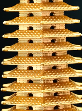 鎏金铜文昌塔摆件13十三层九层办公室书房桌面装饰工艺品开学礼物