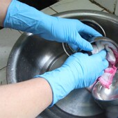 防腐蚀蓝丁腈一次性手套 钓鱼耐油手套防静电食品加工洗碗手套