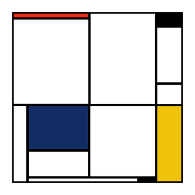 PINHONG 抽象色块蒙德里安简约装饰画软装设计公寓样板房客厅挂画