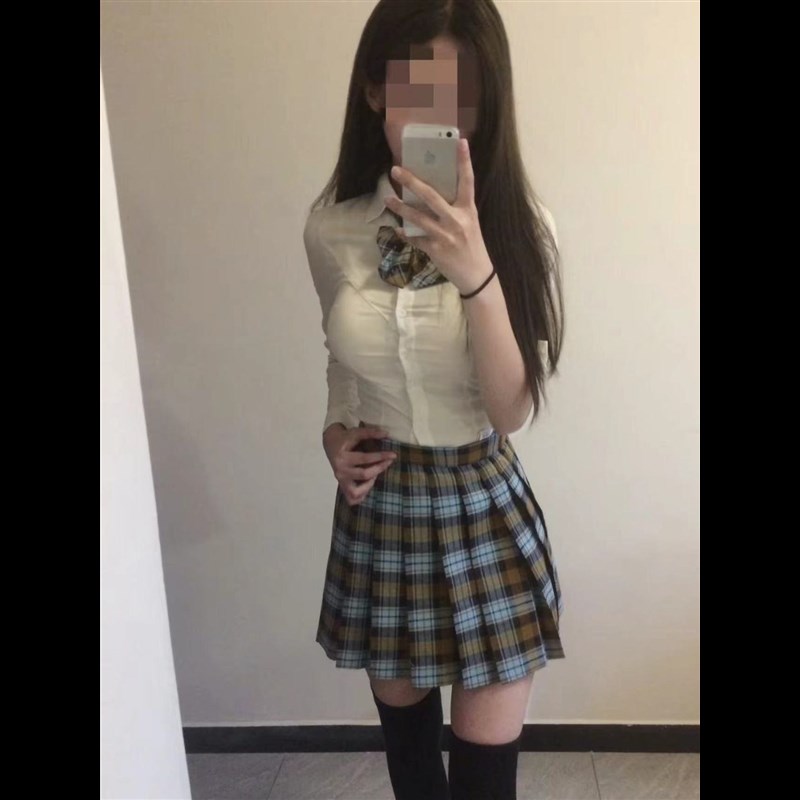 学院风jk制服套装白色长袖衬衫女春秋新款格子百褶裙半身裙两件套
