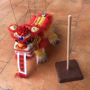 中国风儿童木偶狮子 中国北狮子 提线木偶狮子儿童手玩