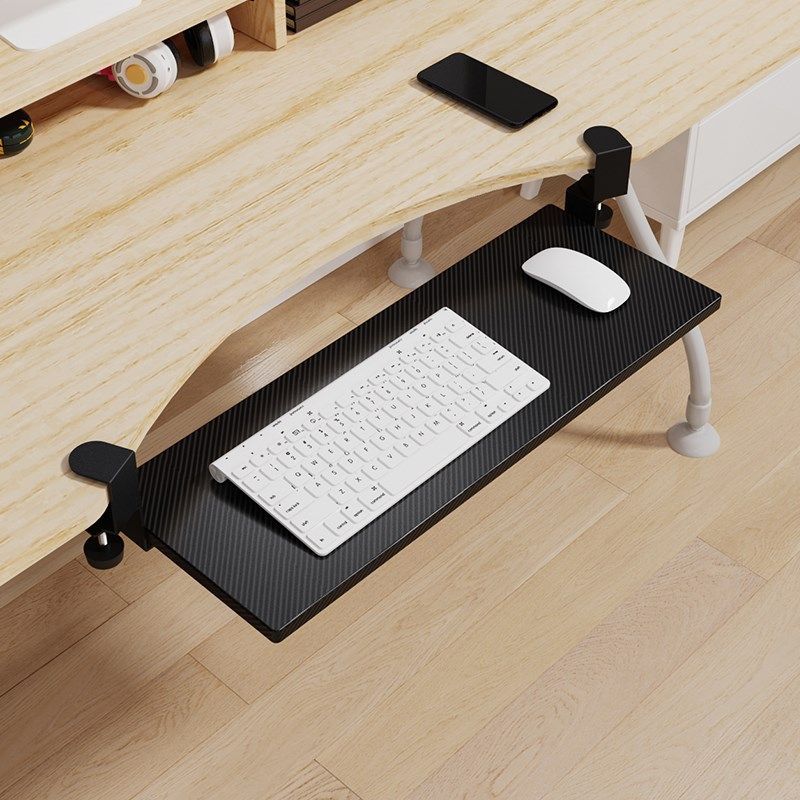 旋转键盘托架免打孔电脑桌抽屉托盘支架办公桌键盘架鼠标收纳支架