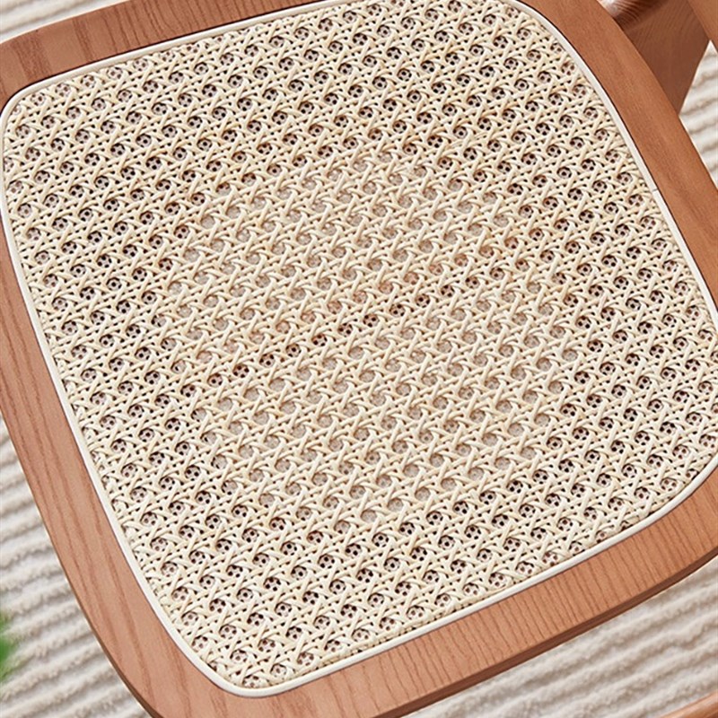 北欧实木吧台椅侘寂风椅子简约藤编靠背酒吧椅奶茶店KTV高脚凳