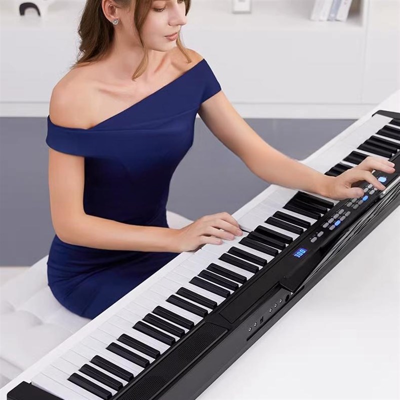 88键电子钢琴便携式折叠电子琴成年初学幼师入门专业家用充电钢琴