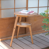 山田双层圆桌边几茶几家用客厅小户型沙发卧室床头小桌子阳台角几