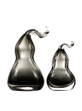 新中式创意家居样板间软装饰品灰黑色玻璃工艺品水晶葫芦摆件组合