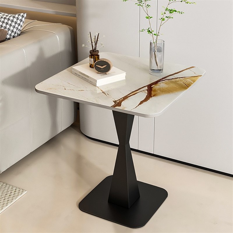 简约惟色意式岩板沙发边几可移动小茶桌客厅角几卧室方形床边桌子