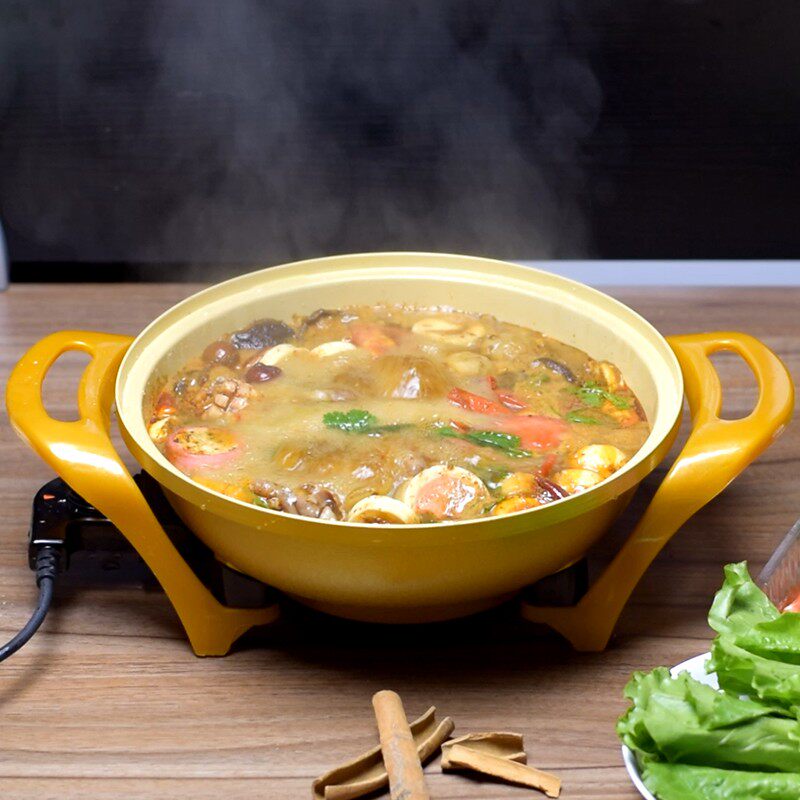 多功能韩式电炒锅家用电火锅不粘锅宿舍炒菜电热锅煮饭一体快速锅