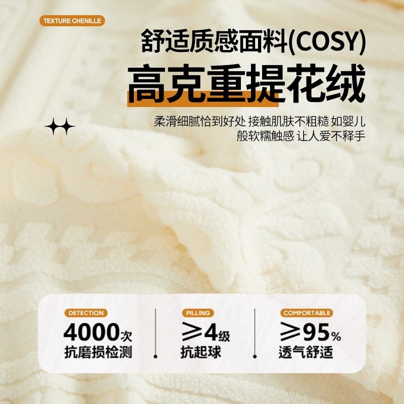 高级感全包沙发套罩万能套2024新款裙边款防尘罩沙发全盖布奶油风