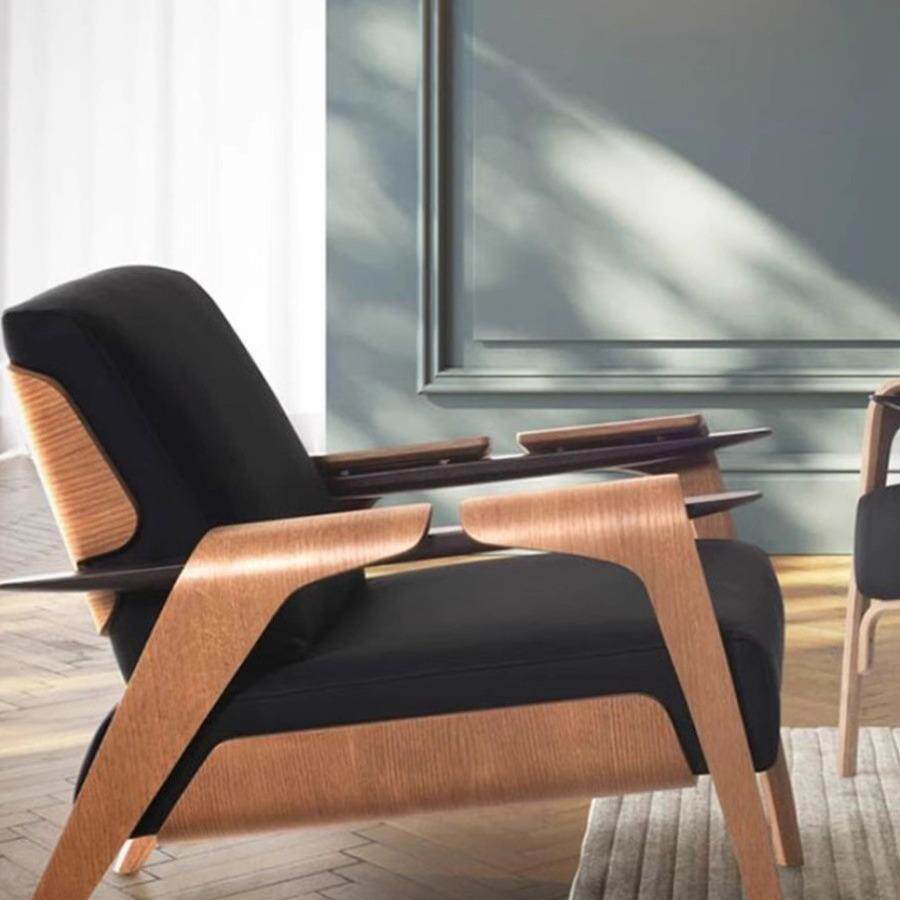 单人休闲沙发椅别墅客厅阳台意式沙发休闲椅极简轻奢设计师休闲椅