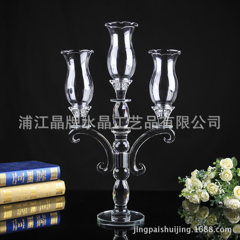 创意欧式奢华高档家居婚庆婚礼道具水晶蜡烛台酒店新款烛台