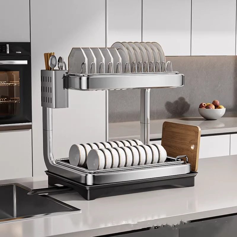 碗架碗碟收纳架双层厨房置物架多功能沥水篮台面放碗筷碗盘沥水架