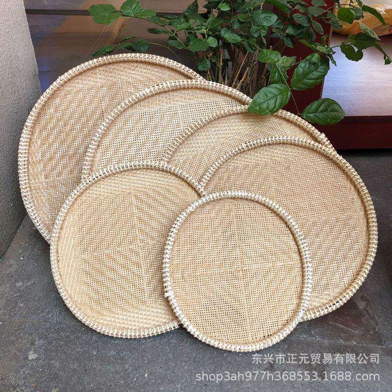 手工竹编农家簸箕竹制品饺子盘蔬菜收纳竹篮竹筛子家用晾晒竹匾