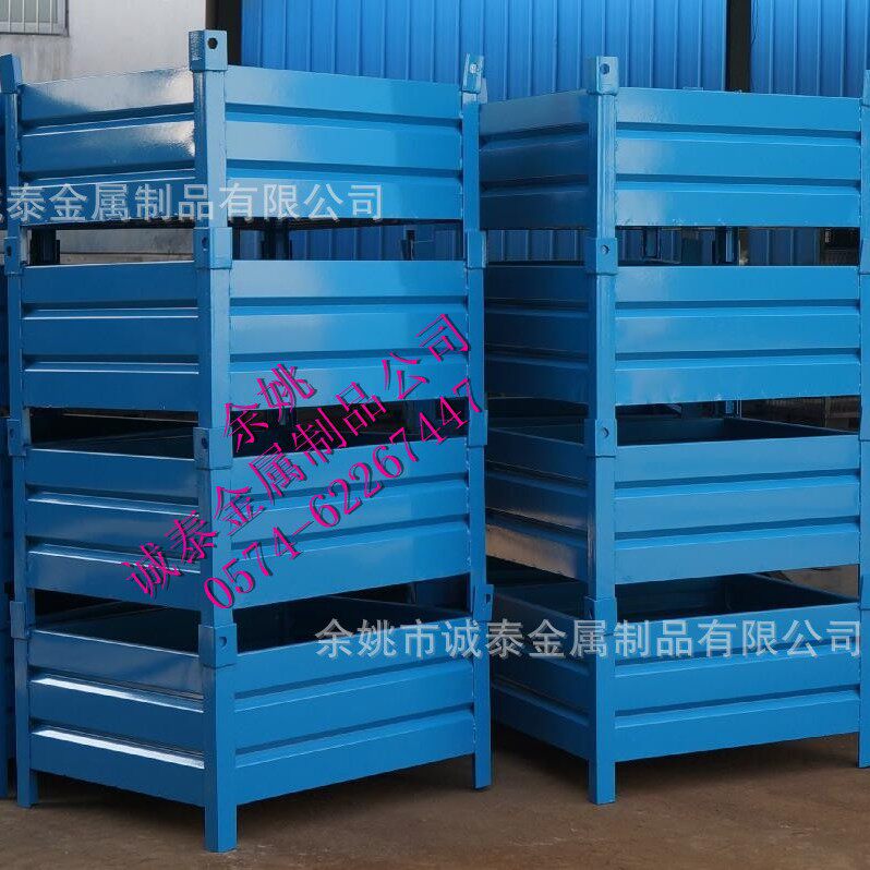 宁波直销钢制周转箱金属网格重型料箱工厂物流仓储工业铁箱堆垛架
