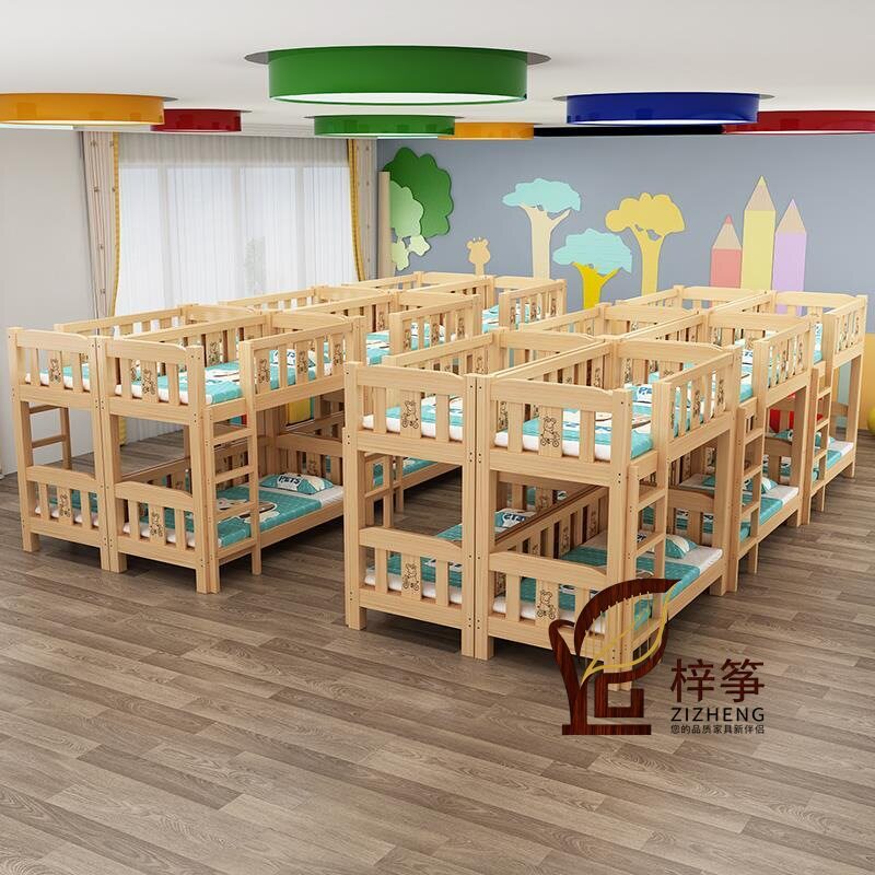 幼儿园专用实木双层午睡床