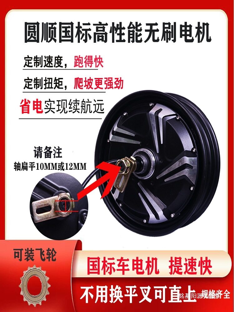 10寸新国标电动车电摩1000W1200W改装48V60V高速扭矩电机