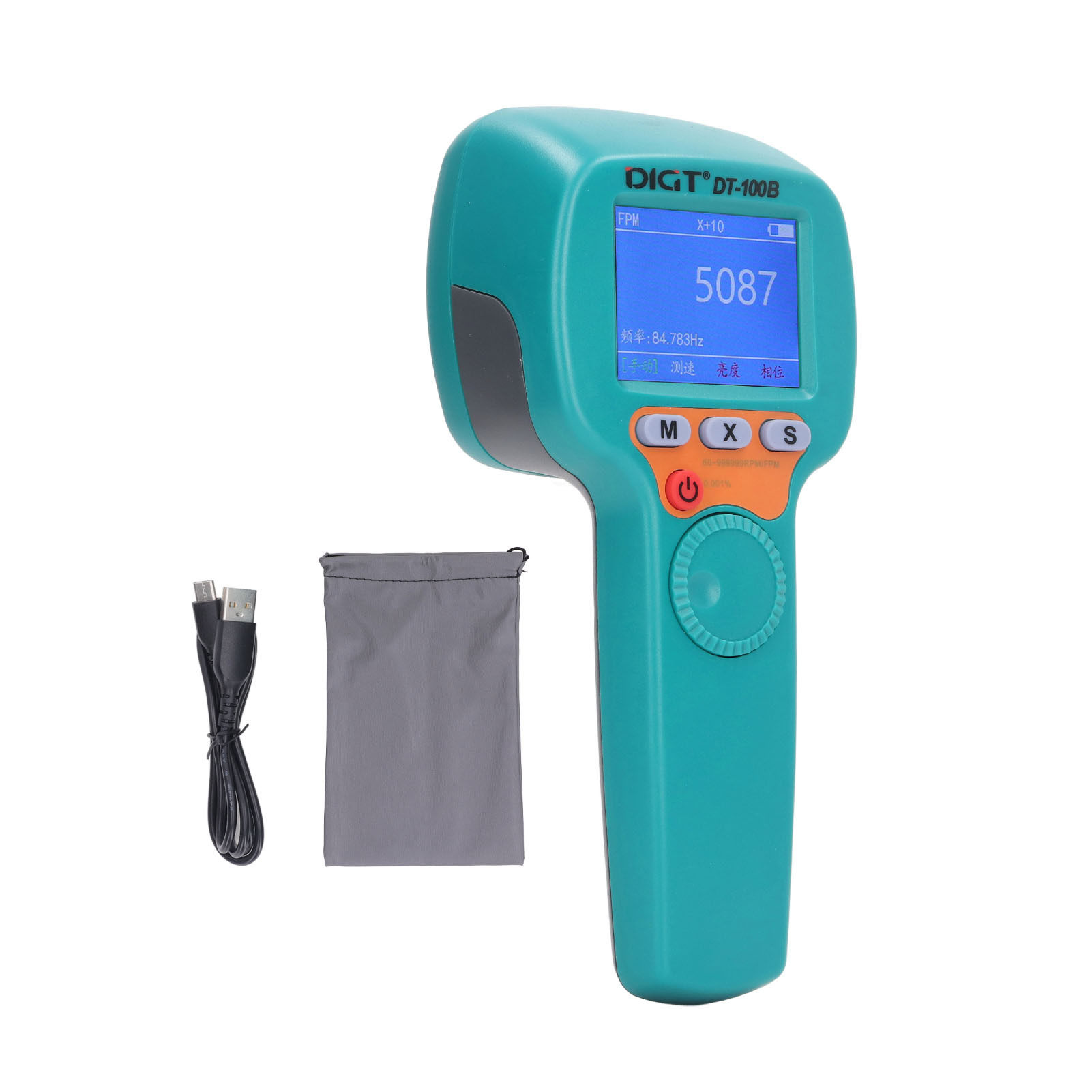 LED频闪仪非接触测速仪数显转速表闪光闪频风扇电机等测速DT-100B
