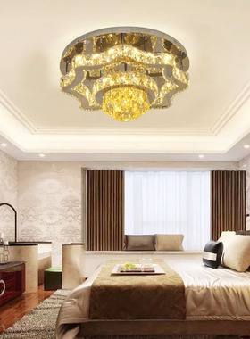 LED不锈钢线割水晶吸顶灯 简约水晶灯K9 Crystal ceiling light