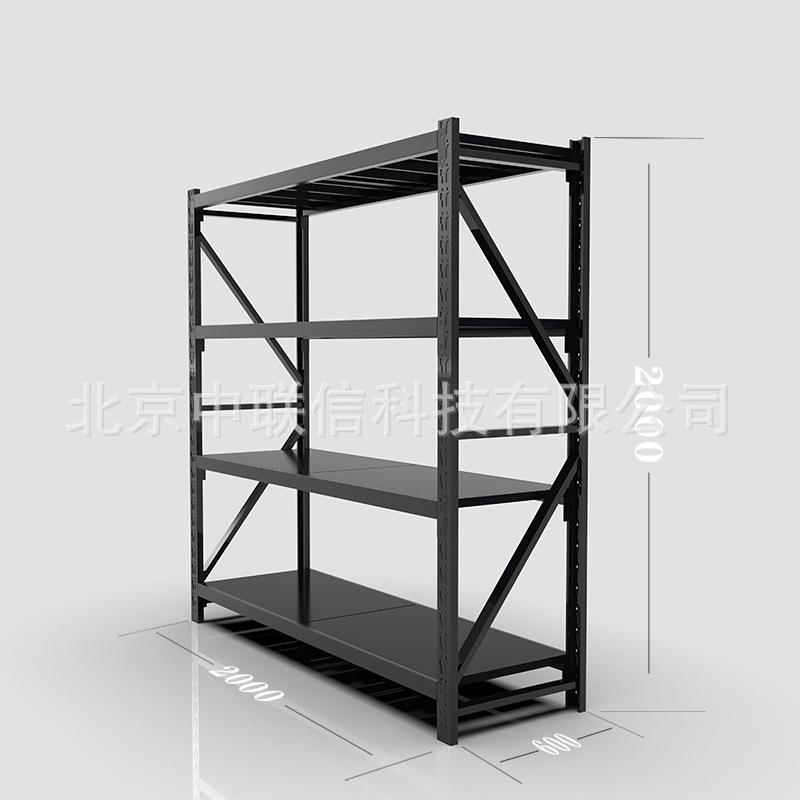 北京库房货架黑色金属置物架仓库货架电商直播货架磨砂黑色货架