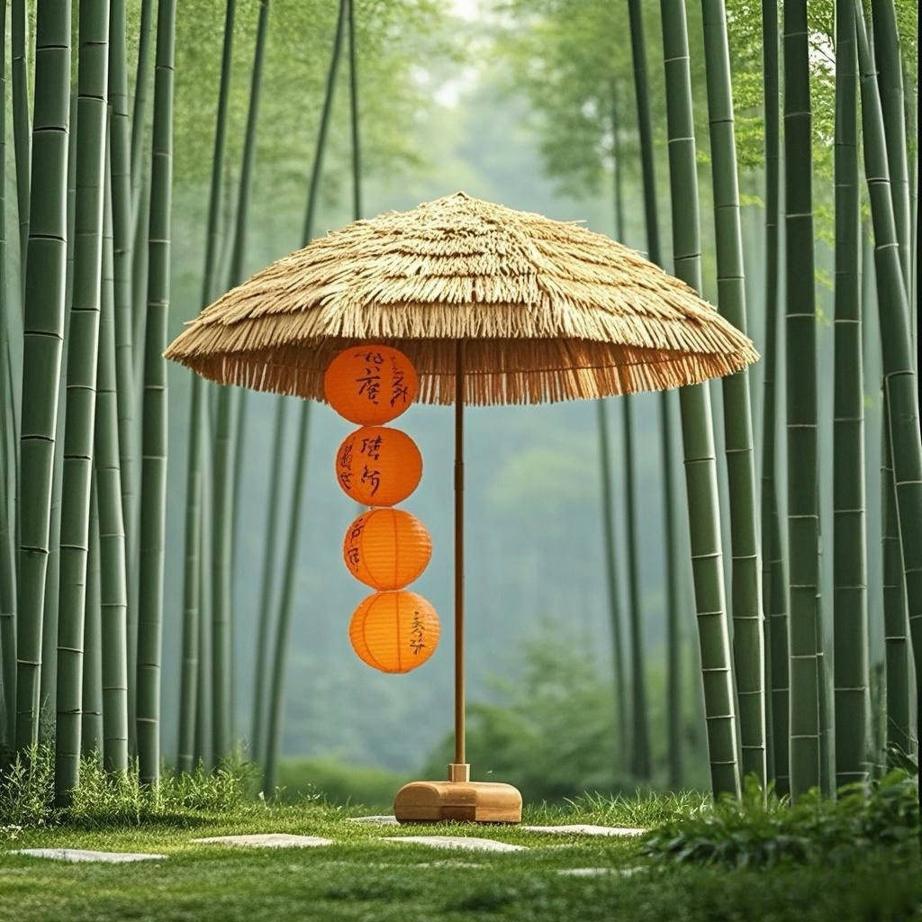 户外遮阳伞折叠太阳伞稻草伞茅草伞沙滩伞景区伞雨伞别墅庭院伞