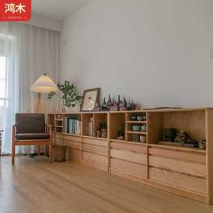 日式 电视柜幼儿园简约收纳柜 实木书房书柜 家用客厅多功能落地式