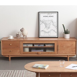 和睦电视柜樱桃木北欧风全实木客厅储物柜原木小户型家用多功能柜