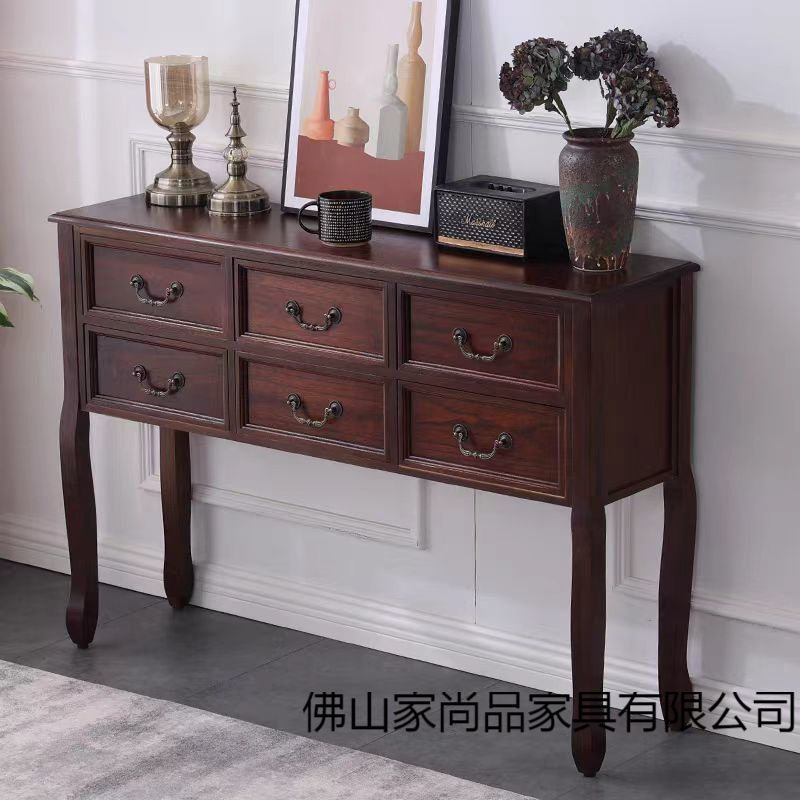 美式全实木六斗柜卧室收纳柜欧式四斗柜储物柜抽屉柜玄关台餐边柜