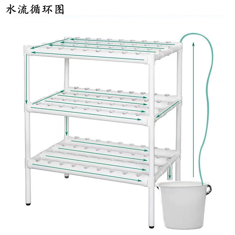 塑料管蔬菜架 PVC管道花架 阳台无土栽培设备多层水耕种菜机 鲁威