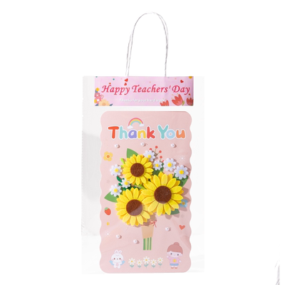 教师节手工diy礼物2024新款小学生可手写贺卡卡片幼儿园送老师小众高级感干鲜花束七夕情人节送男生送女友