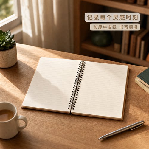 复古牛皮线圈本a5加厚笔记本子