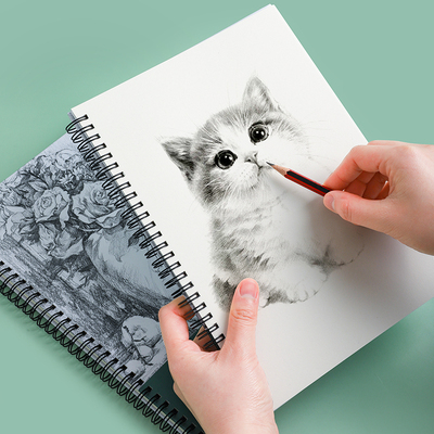 线圈素描本16k空白加厚8k速写本