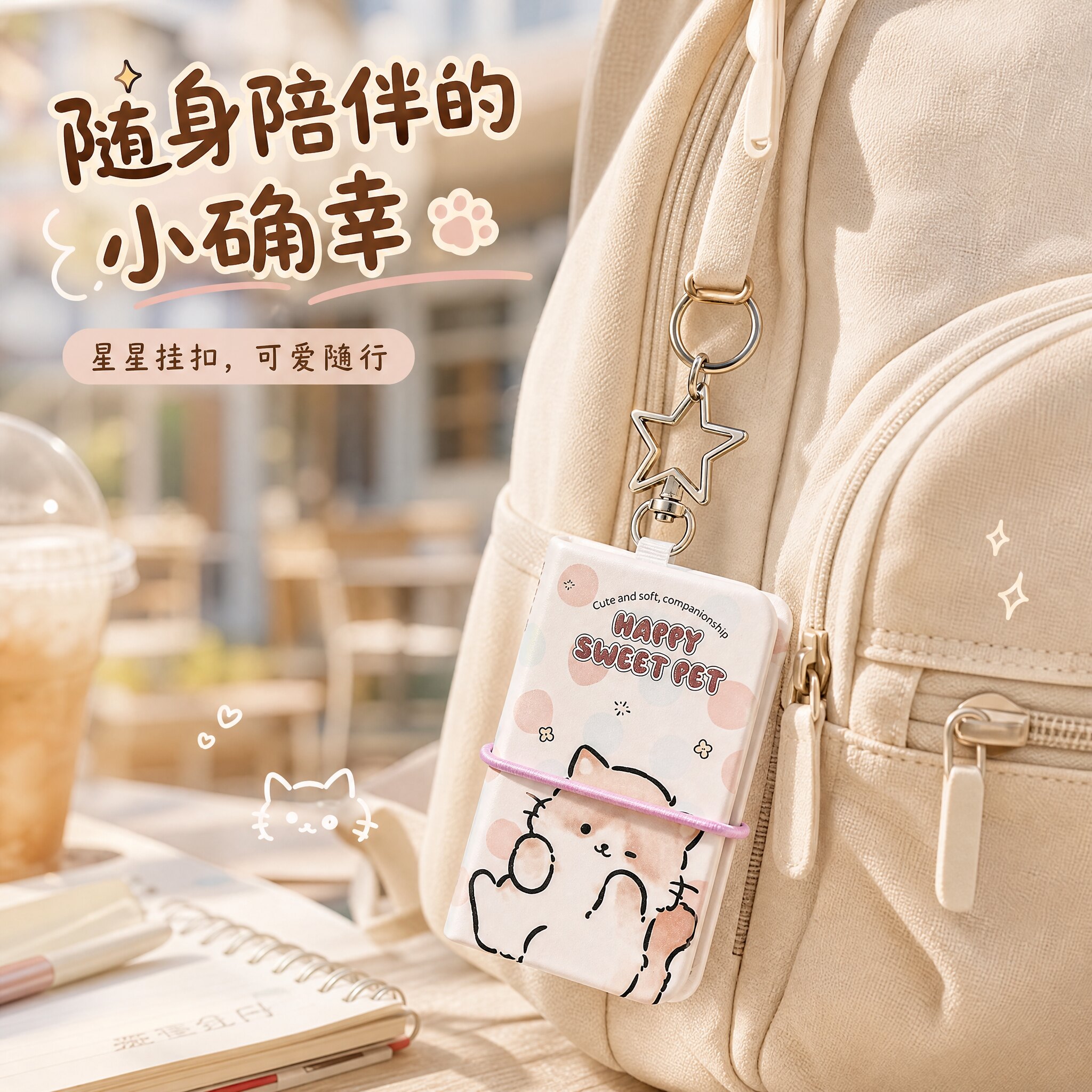 卡通可爱小猫咪迷你豆豆本绑带本图片