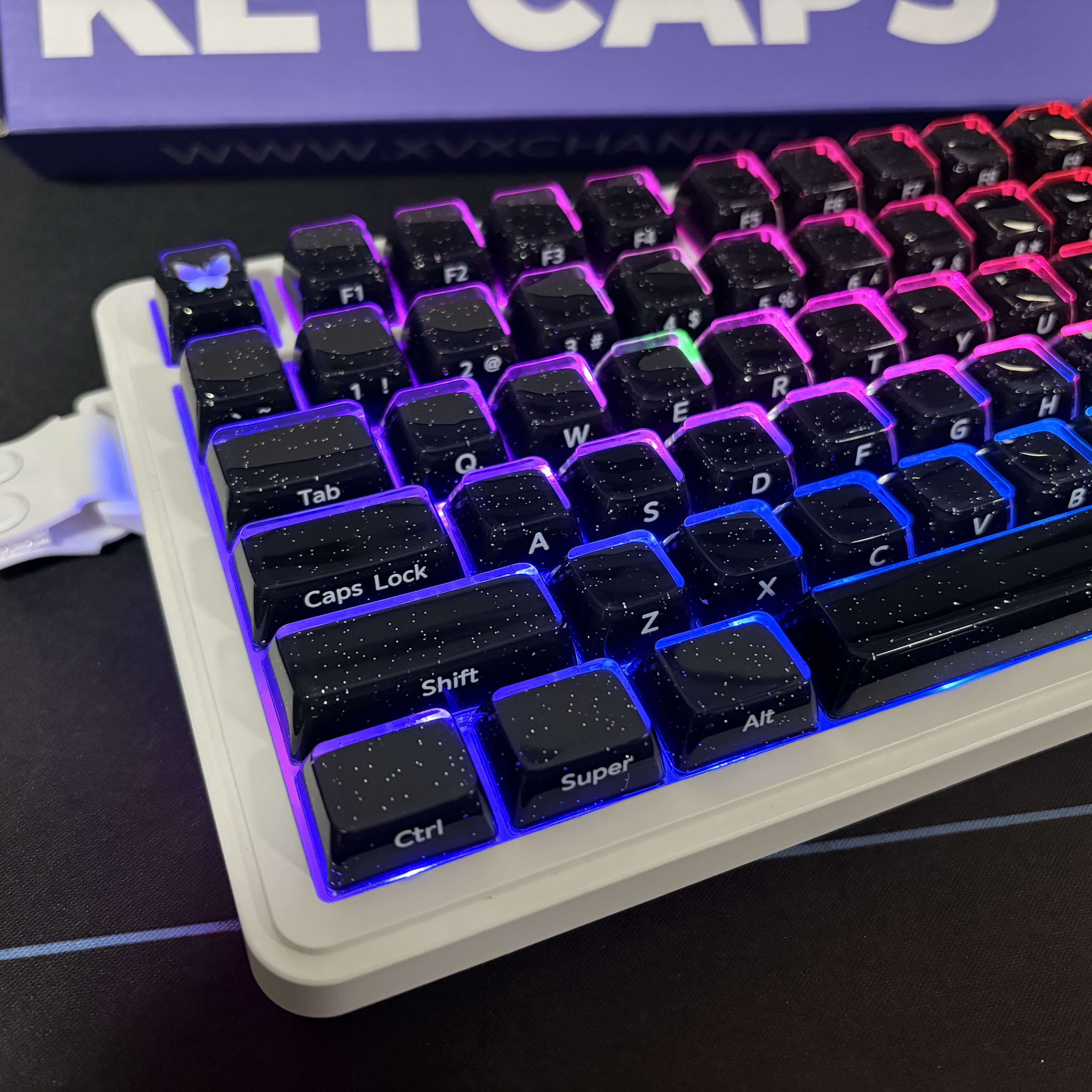 XVX水晶星空果冻2.0键帽闪粉侧刻克罗心磁轴机械键盘帽加厚PC夜魔,电脑硬件/显示器/电脑周边,键帽,淘宝优惠券,粉丝福利购,淘宝优惠卷