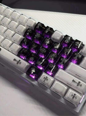 XVX水晶果冻2.0键帽黑色透明爱心克罗心客制化键盘键帽wooting60