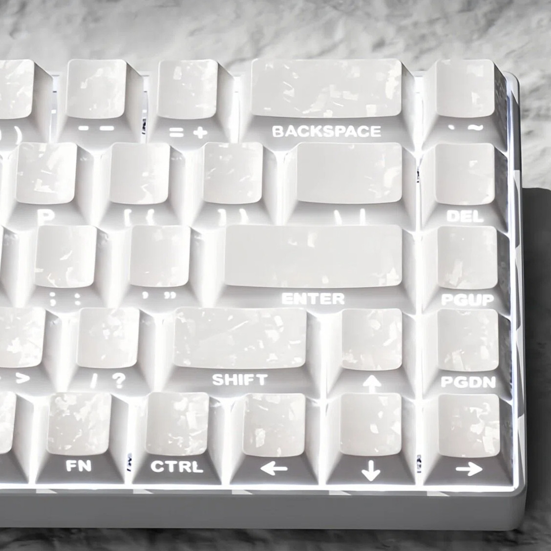 XVX白色碳纤维纹2.0键帽锻碳纹侧刻字符透光原厂磁轴机械键盘ev63