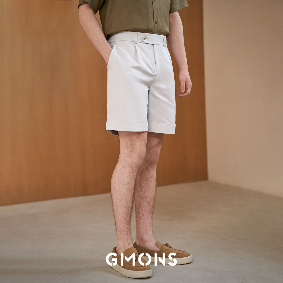 吉约蒙男士短裤米灰色直筒宽松休闲裤夏季五分裤,男装,短裤,淘宝优惠券,粉丝福利购,淘宝优惠卷