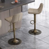 欧式 吧台椅椅子家用升降旋转靠背高脚凳吧台凳轻奢岛台高餐椅7189