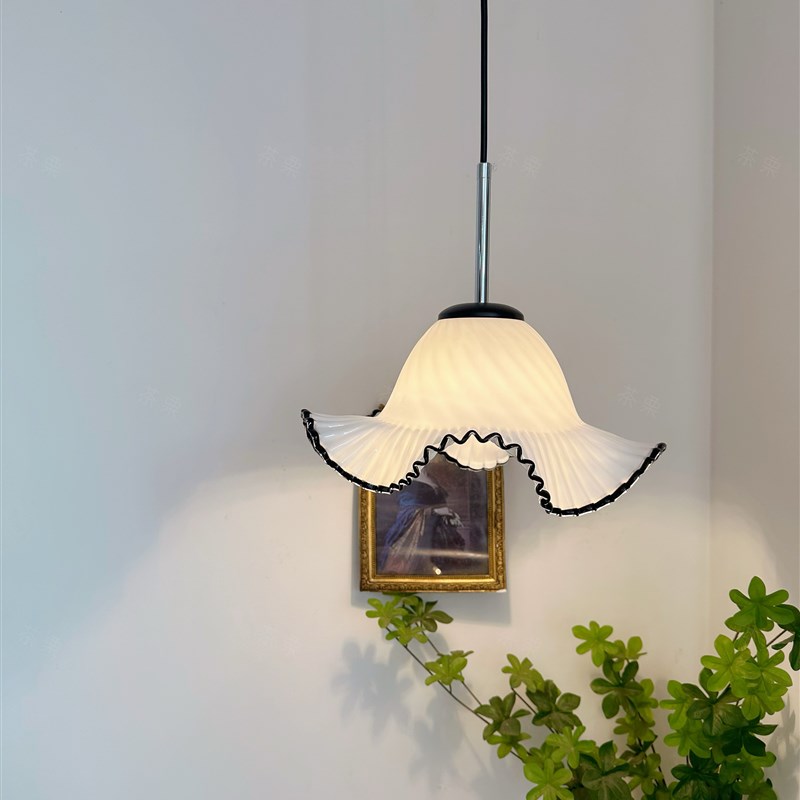 茶栗玻璃帽子新款吧台餐厅掉灯过道设计师创意艺术单头床头吊灯