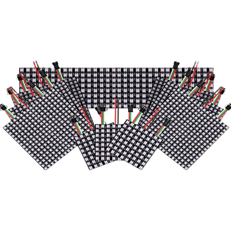 WS2812B全彩软像素屏8X8 8X32 16X16幻彩5V显示可编程像素软屏