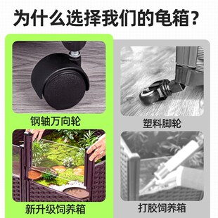 黄缘龟饲养箱安缘陆龟半水乌龟专用缸生态造景观赏盆养殖爬虫家用