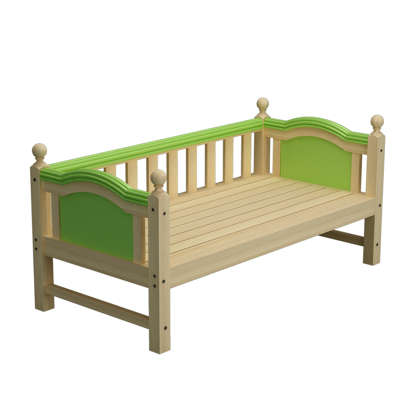 儿童床带护栏单人床男孩女孩公主实木小床宝宝边床加宽拼接大床