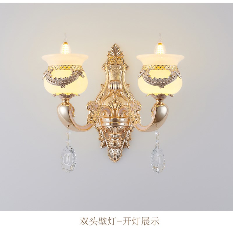 欧式壁灯陶瓷玉石灯过道走廊电视背景墙壁灯LED时尚浪漫奢华复古