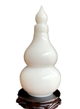 天然白玉空心葫芦摆件开业乔迁招财吉祥礼品客厅玄关装饰中式
