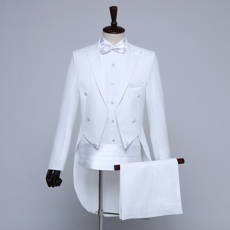 燕尾服男四件套舞台表演礼服演装男士合唱西装舞台演出服魔术服装