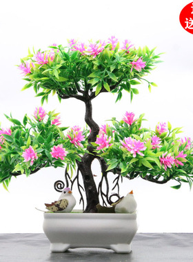 客厅摆件塑料花电视柜装饰品玄关书柜植物塑料田园