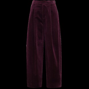 高弹力显瘦直筒条绒裤 子女新款 7795 安可拉红裤 夏莫卡灯芯绒九分裤