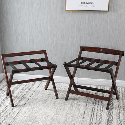 酒店家具实木行李架酒店用行李柜宾馆家用卧室折叠收纳架子置物架